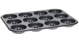 Heirol donitsipelti | pinnoitettu hiiliter&auml;s | 34x26x2,5 cm | 12x donitsi