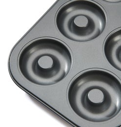 de Buyer donitsipelti | pinnoitettu hiiliter&auml;s | donitsin &Oslash; 8 cm | 6x donitsi