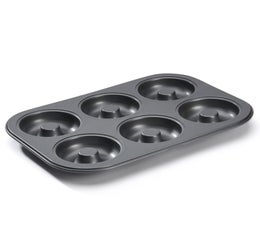 de Buyer donitsipelti | pinnoitettu hiiliter&auml;s | donitsin &Oslash; 8 cm | 6x donitsi