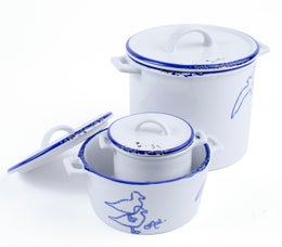 Coastline kulhosetti | kivitavaraa | 3 kokoa | lahjapakkaus | valkoinen/sininen