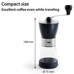 ADE kahvimylly | keraaminen koneisto | karkeudens&auml;&auml;t&ouml; | korkeus 20 cm