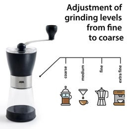 ADE kahvimylly | keraaminen koneisto | karkeudens&auml;&auml;t&ouml; | korkeus 20 cm