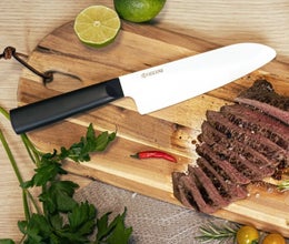 Kyocera chowa santoku kokkiveitsi | keraaminen | ABS kahva | ter&auml;n pituus 16 cm