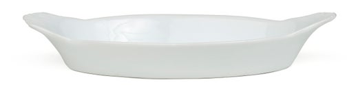 Xantia vuoka | maas&auml;lp&auml;posliinia | ovaali | 26x14 cm | valkoinen