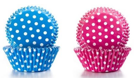 Ibili muffinssivuoka | paperi | pilkut | 50+50 kpl | korkeus 4 cm | &Oslash; 7,5 cm | pinkki/sininen