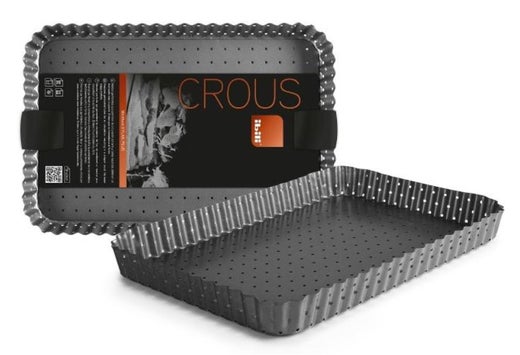 Ibili piirakkavuoka | hiiliter&auml;s | rei&rsquo;itetty | korkeus 2,5 cm | 35x11 cm