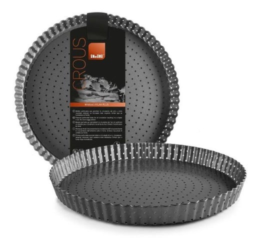 Ibili piirakkavuoka | hiiliter&auml;st&auml; | rei&rsquo;itetty | korkeus 3 cm | &Oslash; 28 cm